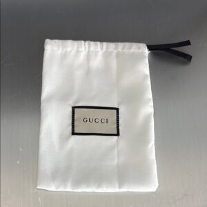 Gucci White Drawstring Pouch